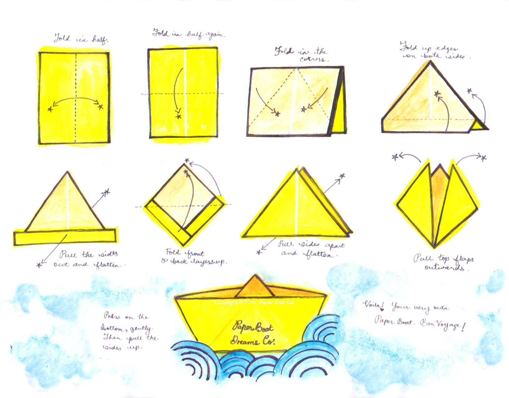 How to Make Paper Boat - Origami Boat Instruction